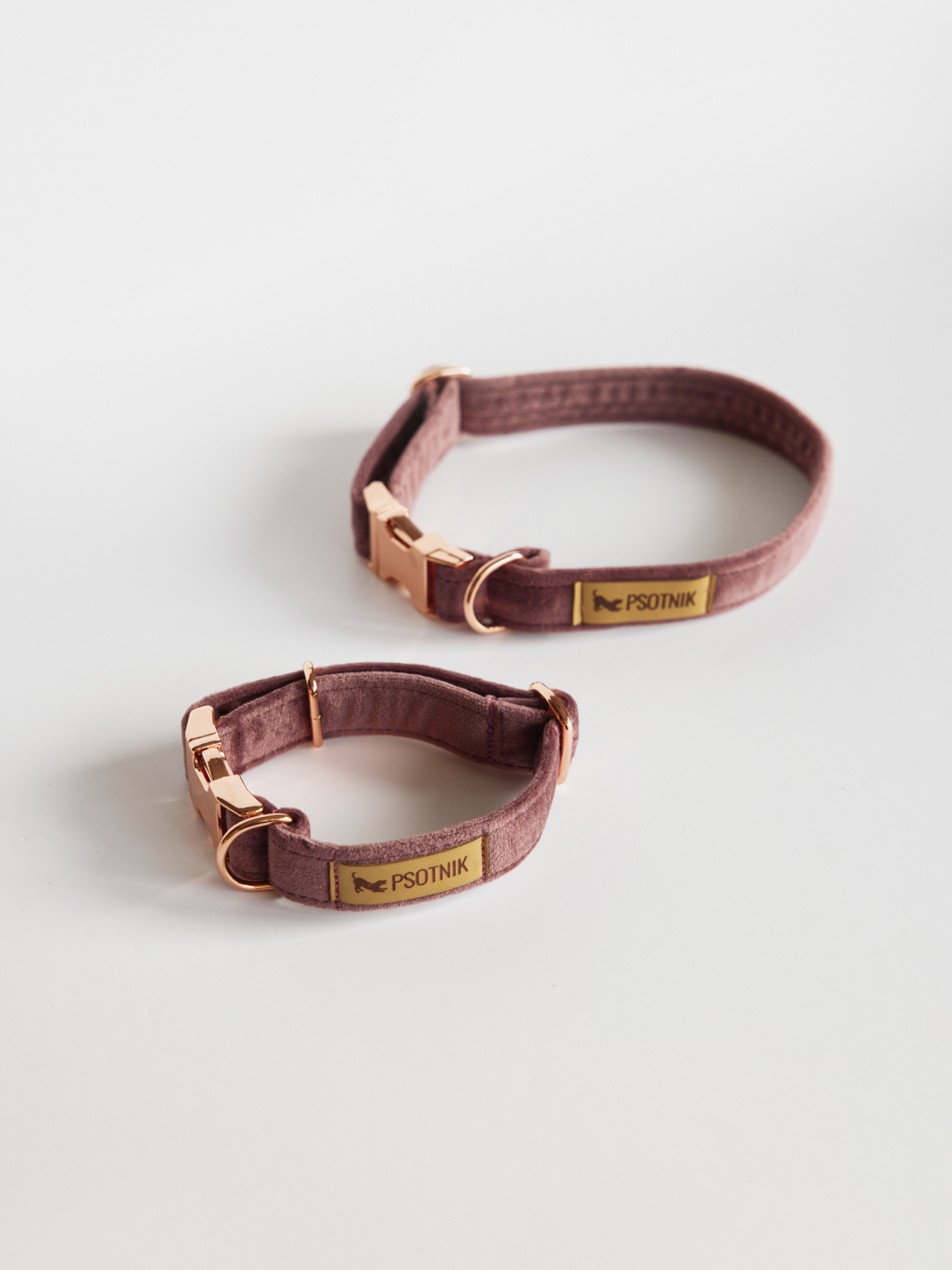 Wrzosowa welurowa obroża z klamrą dla psa