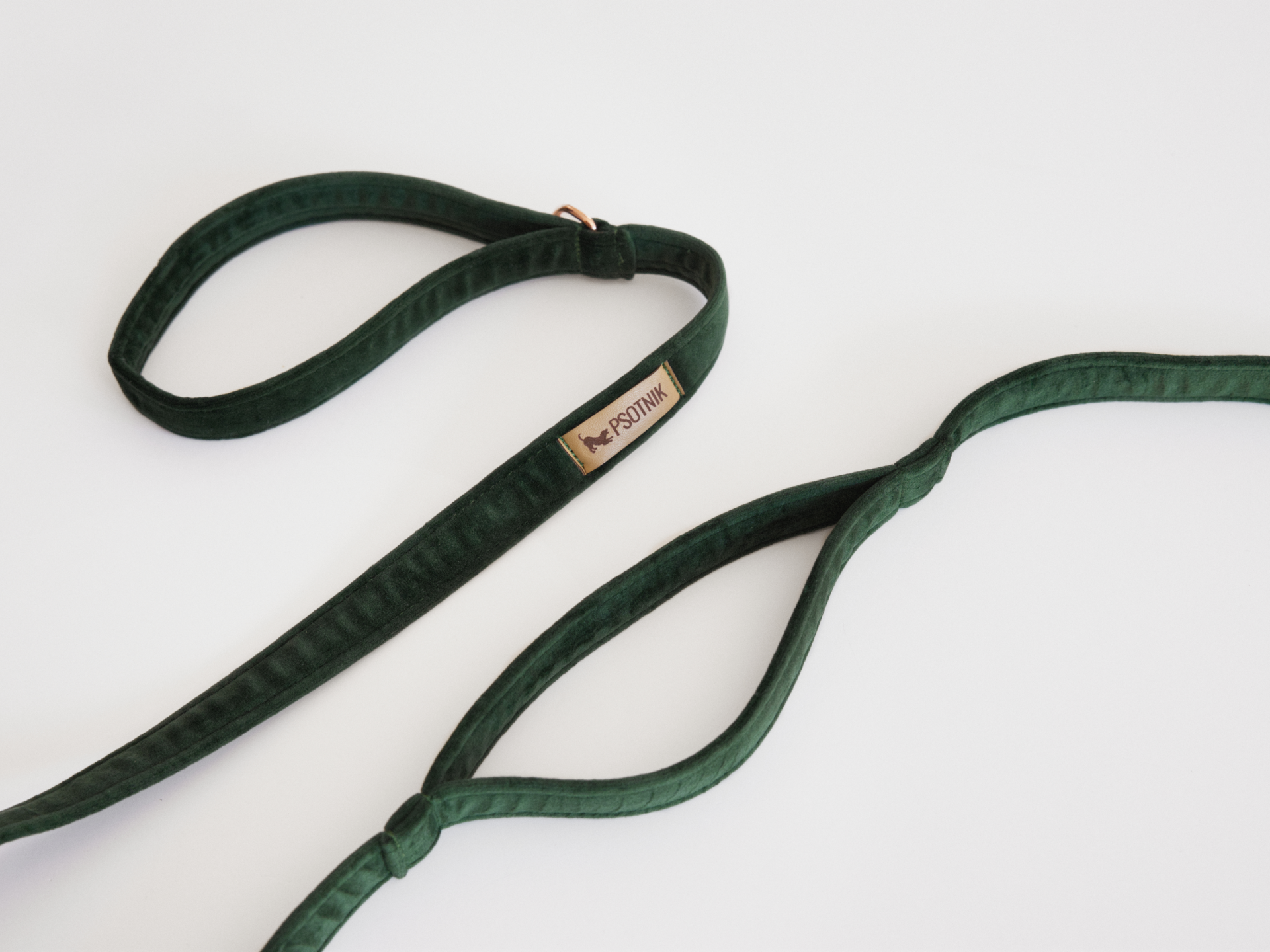 Smycz miejska dla psa w kolorze butelkowej zieleni