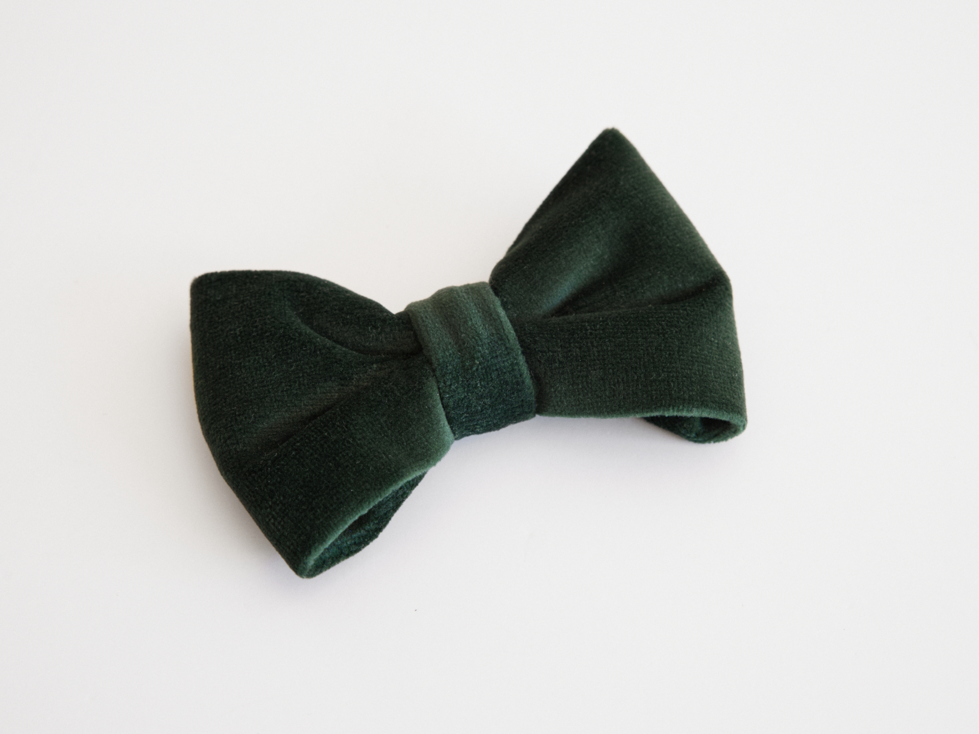 Welurowa kokarda dla psa w kolorze butelkowej zieleni