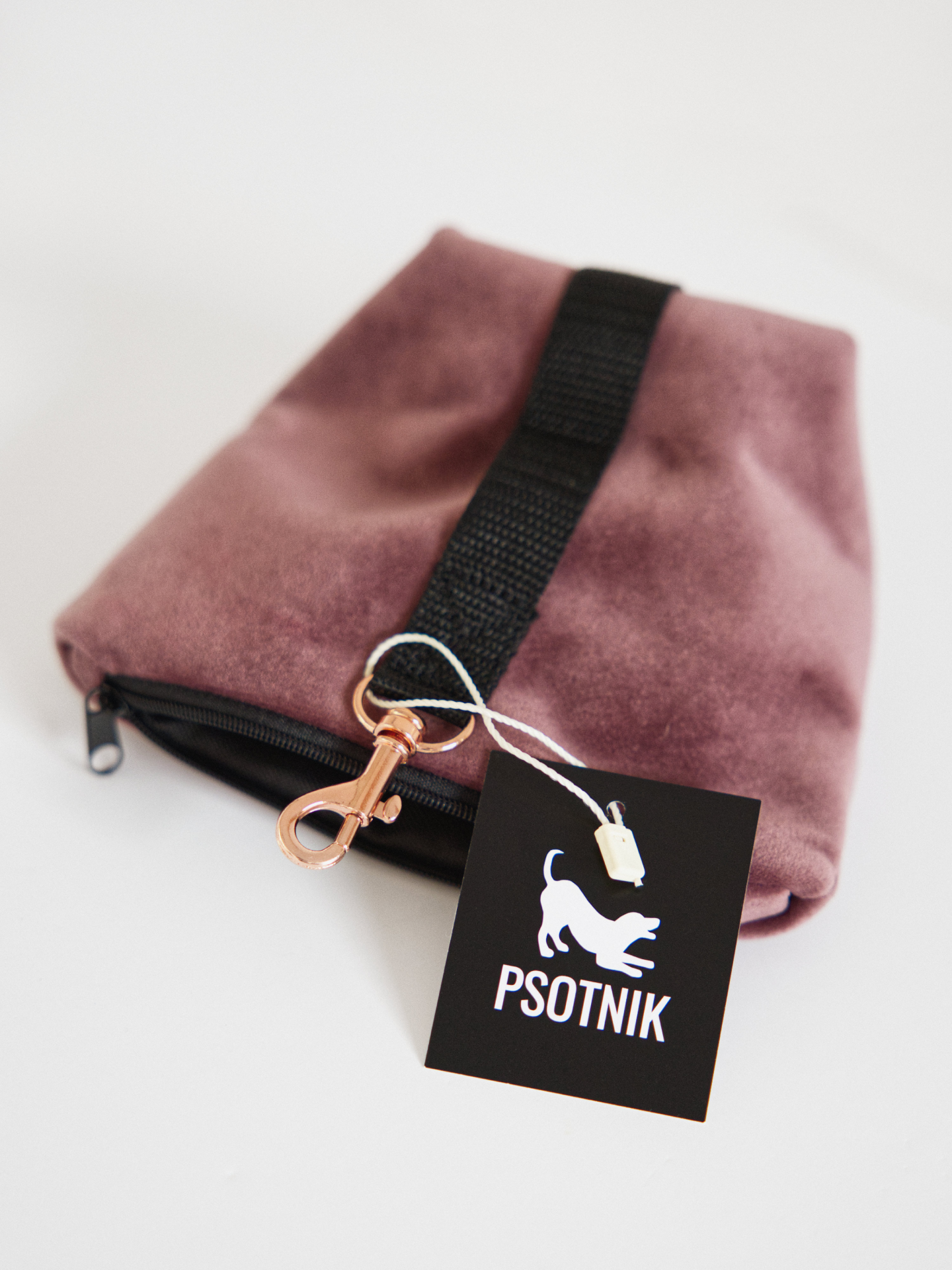 Welurowa saszetka dla psa od tyłu