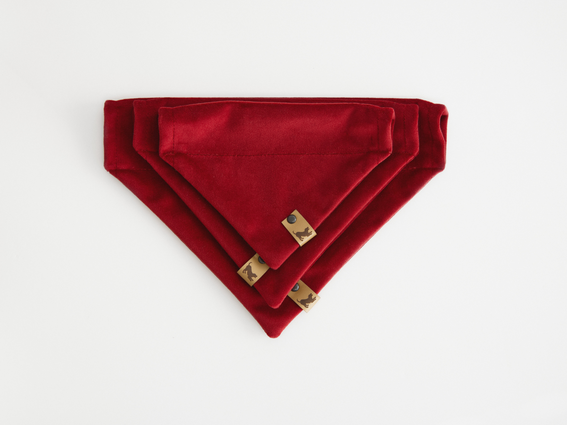 Bordowa welurowa bandana dla psa