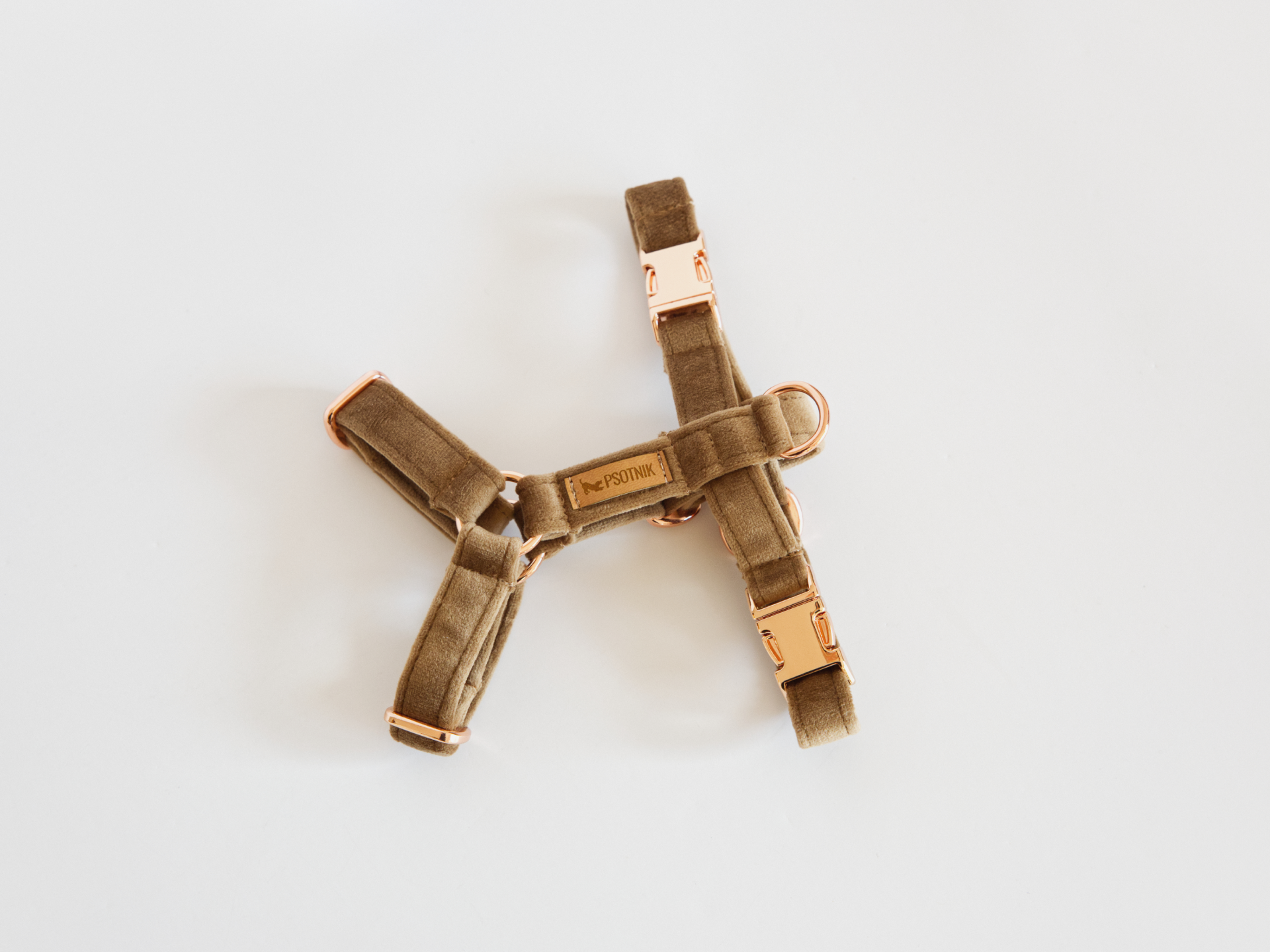 Brązowe welurowe szelki typu guard rozmiar XS