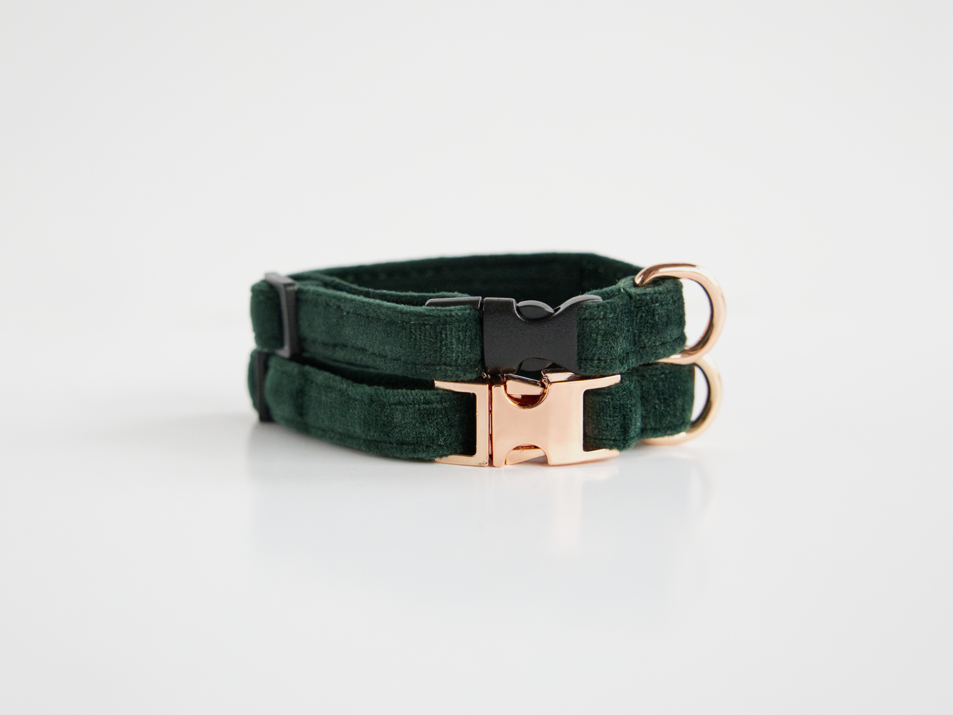 Obroża z klamrą XXS dla małego psa w kolorze butelkowej zieleni