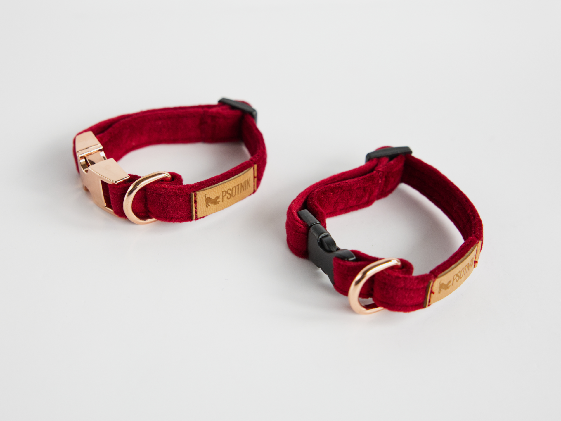 Obroża z klamrą XXS dla małego psa w kolorze bordowym