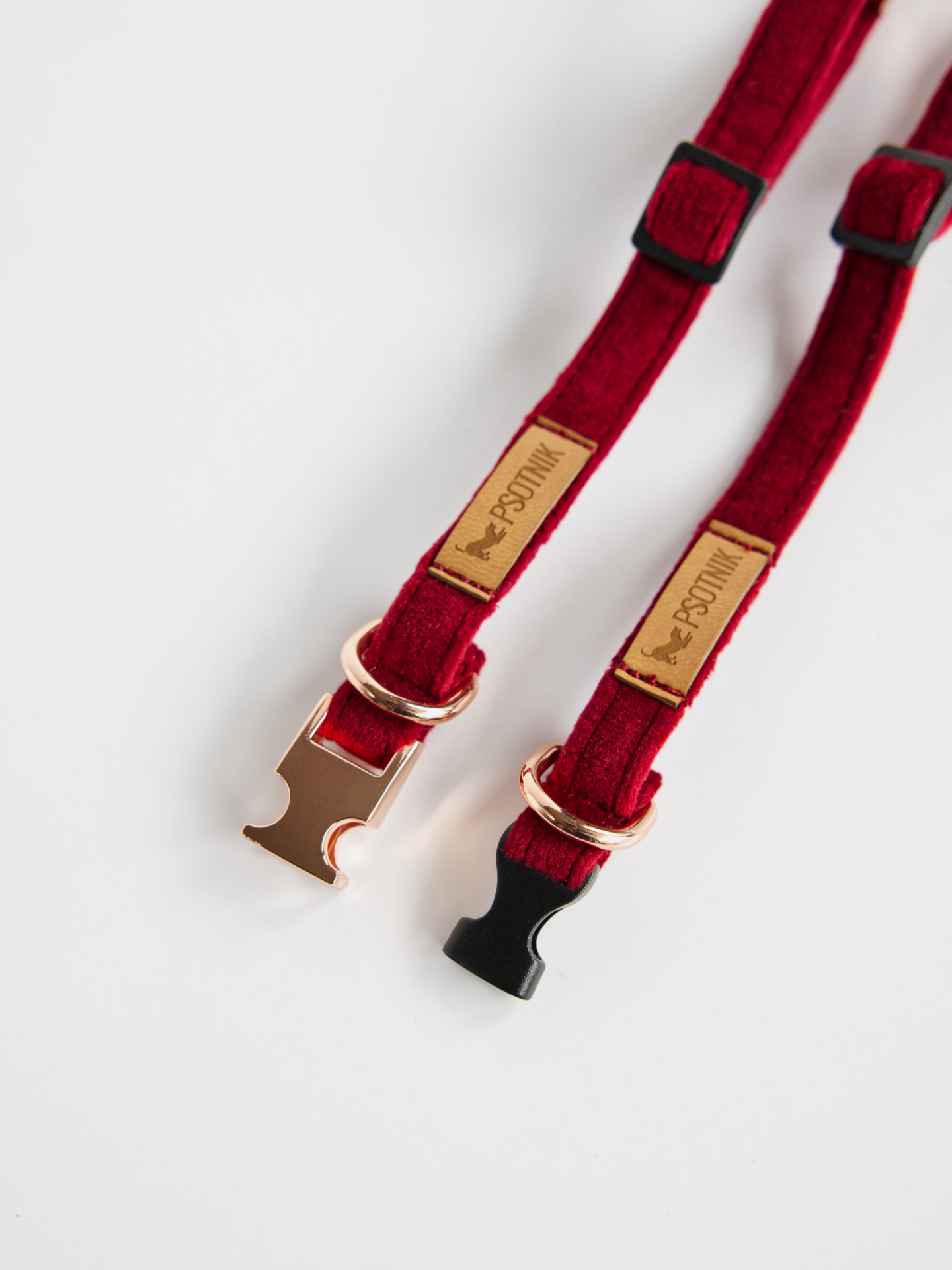 Obroża z klamrą XXS dla małego psa w kolorze bordowym