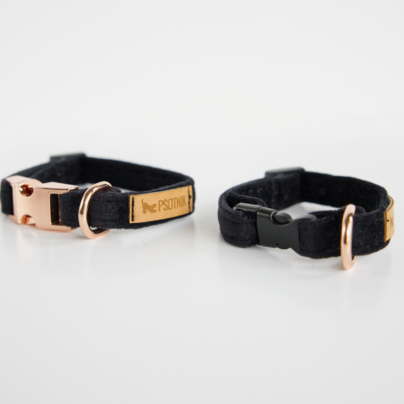 Obroża z klamrą XXS dla małego psa w kolorze czarnym