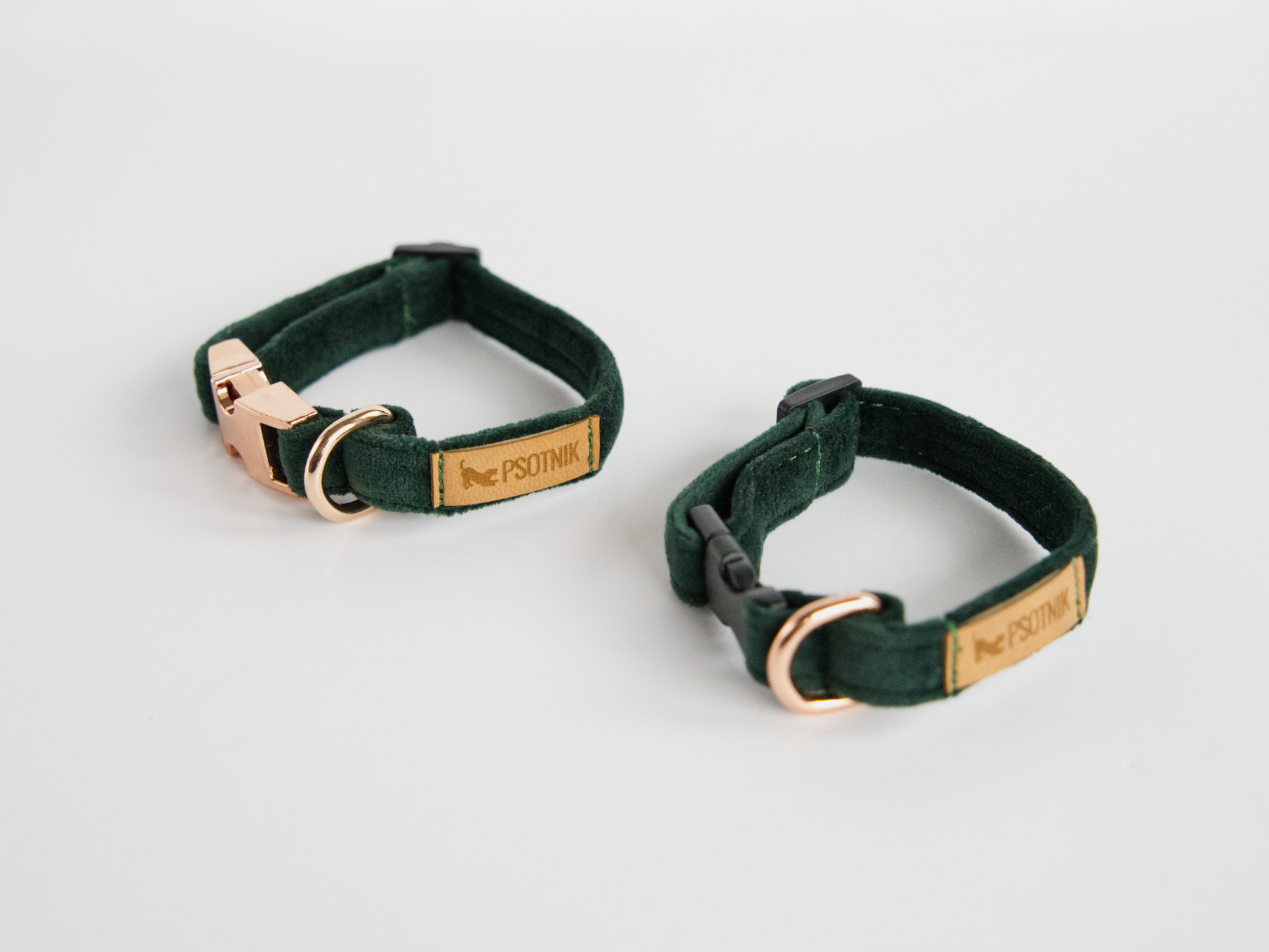 Obroża z klamrą XXS dla małego psa w kolorze butelkowej zieleni