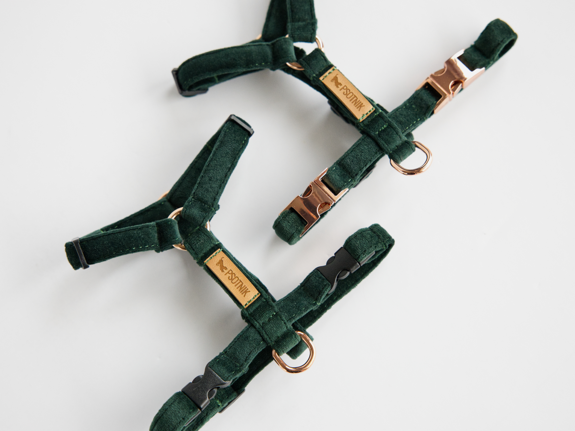 Szelki typu guard XXS dla małego psa w kolorze butelkowej zieleni