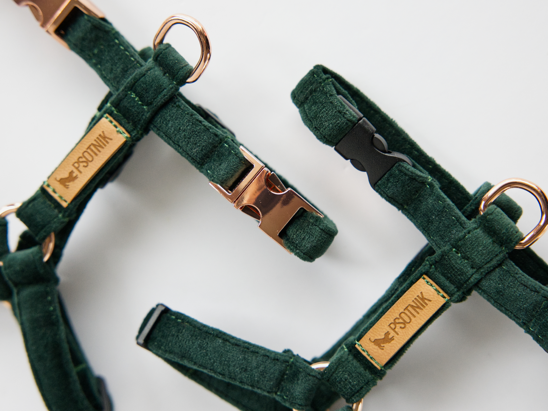 Szelki typu guard XXS dla małego psa w kolorze butelkowej zieleni